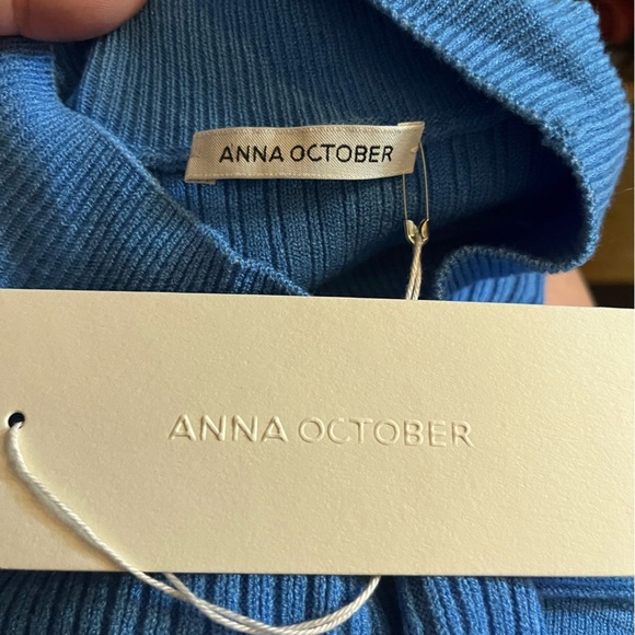 NWT Anna October-PARIS BREAKFAST OPEN-BACK RIBBED-KNIT MAXI DRESS. Size L - Picture 4 of 8